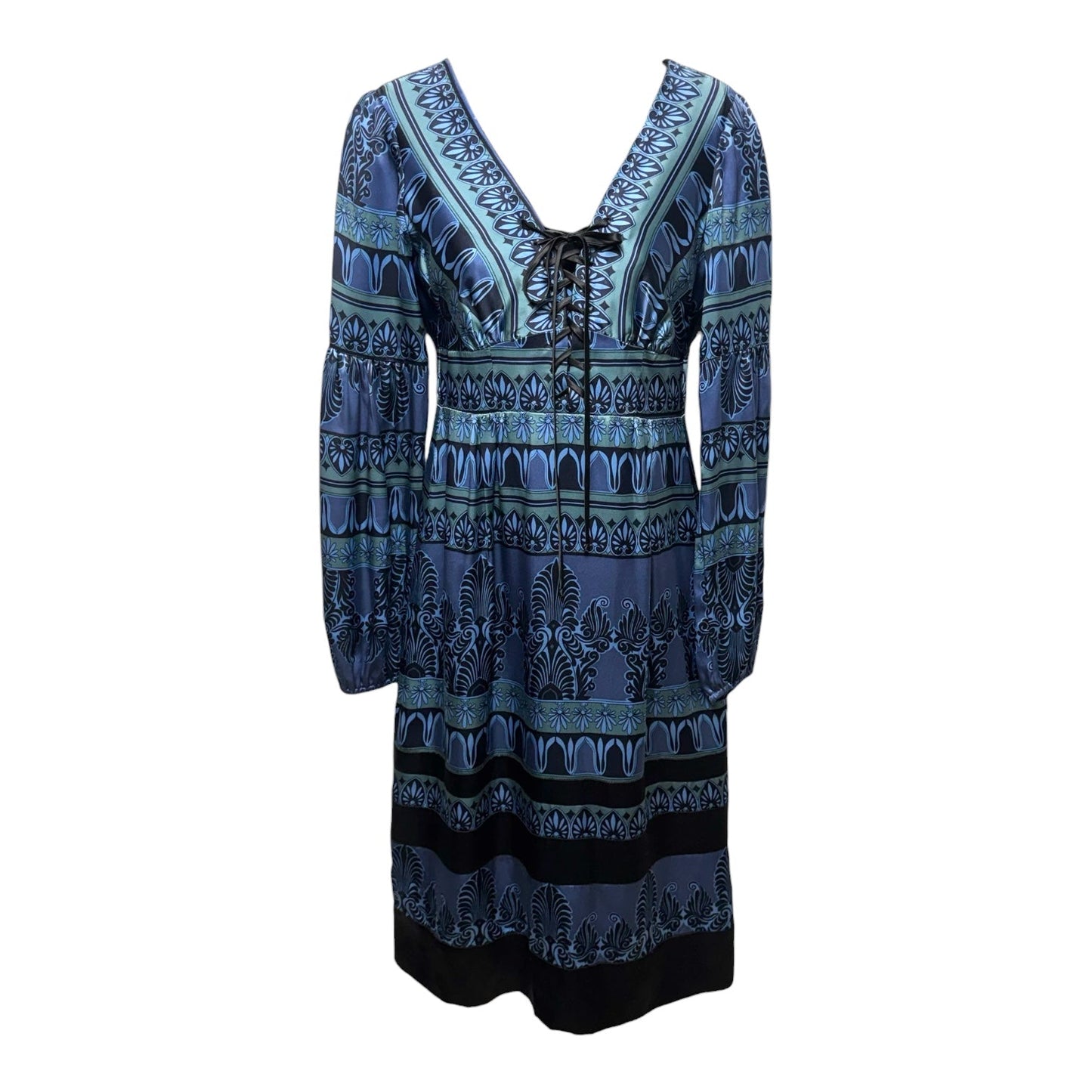 Bohemian Print Silk Midi Dress By Nanette Lepore In Blue, Size: 2