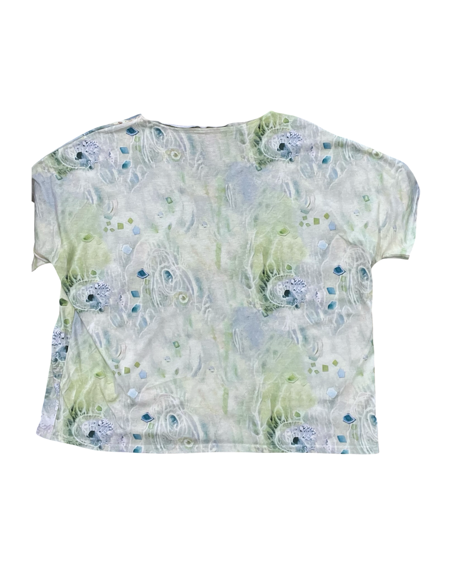 Top Ss By Clothes Mentor In Green & White, Size:4X