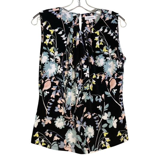 Top Sleeveless By Calvin Klein In Floral Print, Size:M