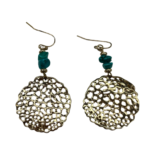 Earrings Dangle/Drop By Clothes Mentor In Blue & Gold