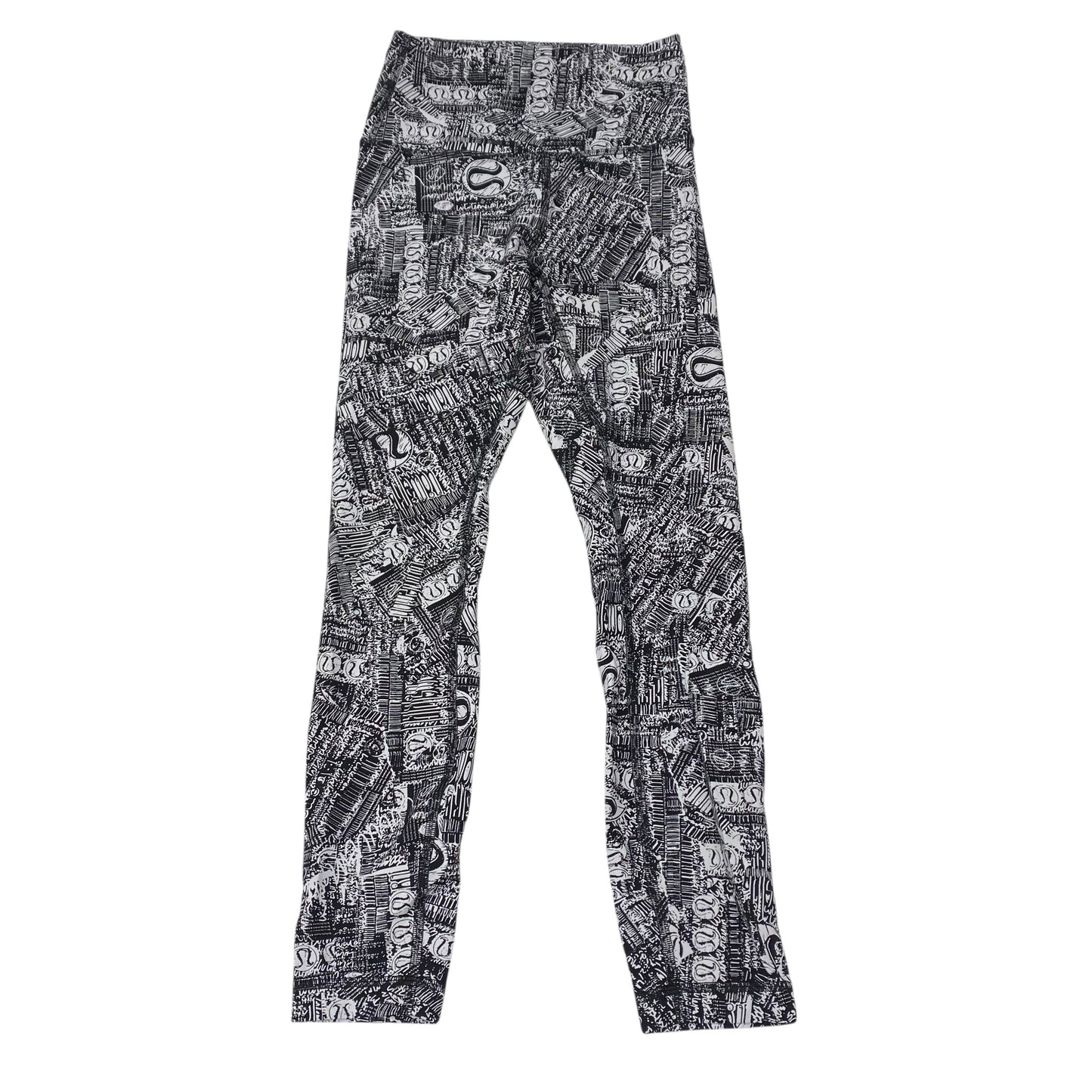Athletic Leggings By Lululemon In Black & White, Size:4