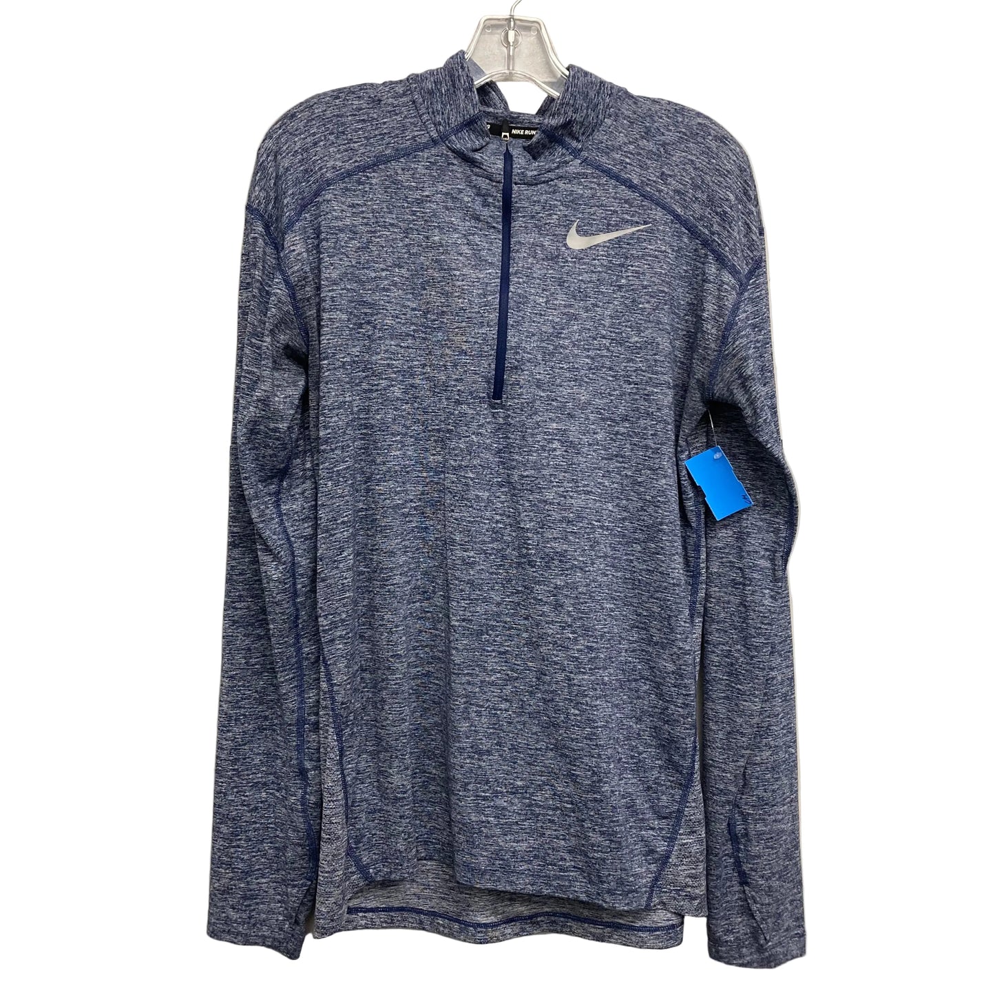 Athletic Top Ls Collar By Nike Apparel In Blue, Size:S