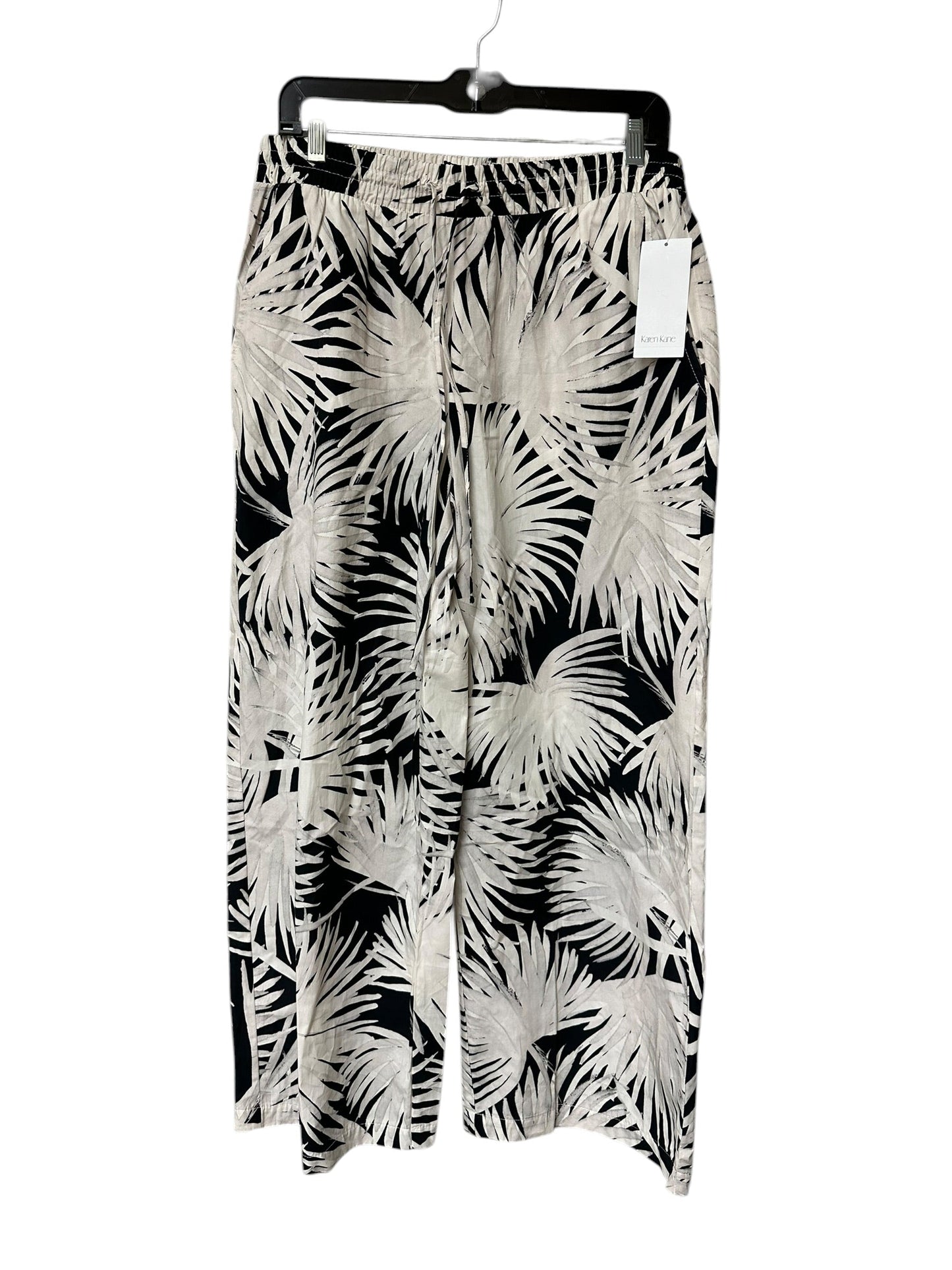 Pants Wide Leg By Karen Kane In Black & Cream, Size:M
