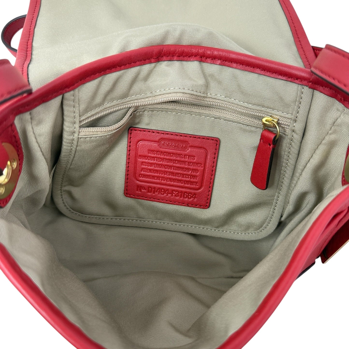 Hadley Luxe Grain Leather Field Crossbody Bag Designer By Coach, Size: Large