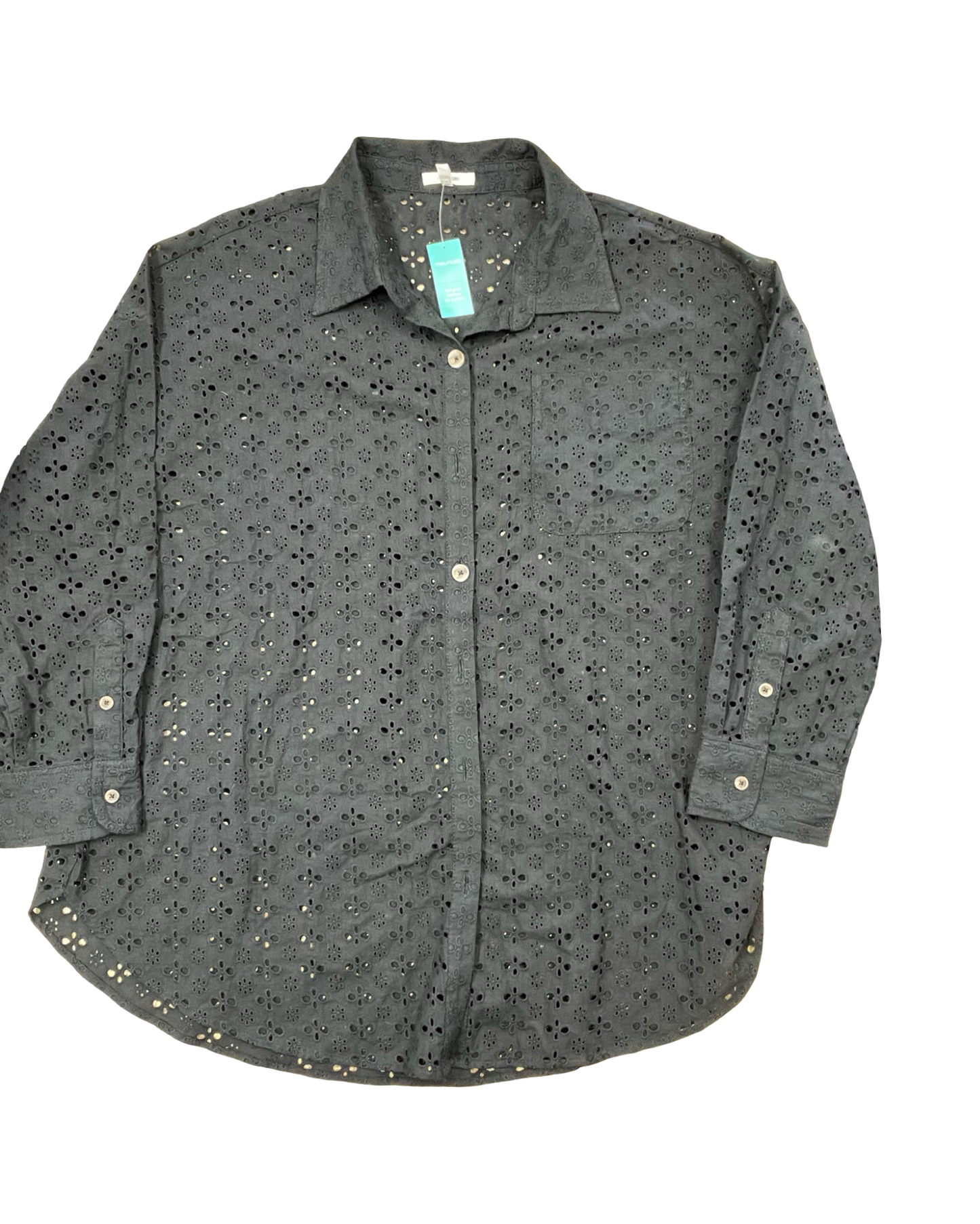 Blouse Ls By Maurices In Black, Size:1X