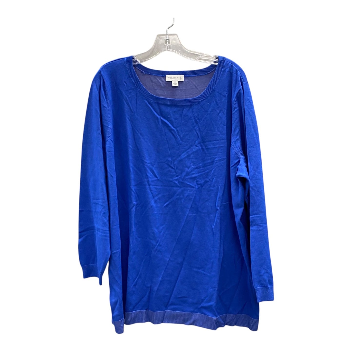 Top Ls By Susan Graver In Blue, Size:2X