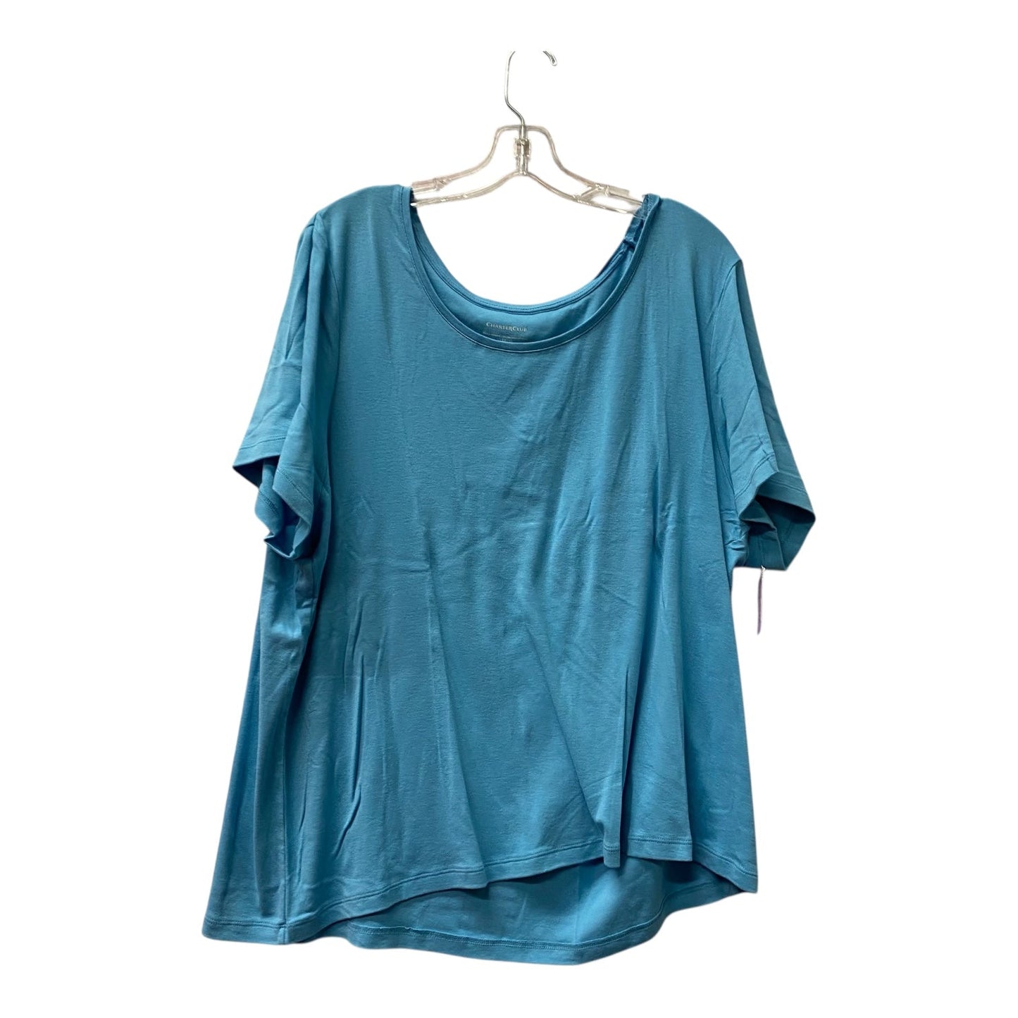 Top Ss Basic By Charter Club In Blue, Size:3X