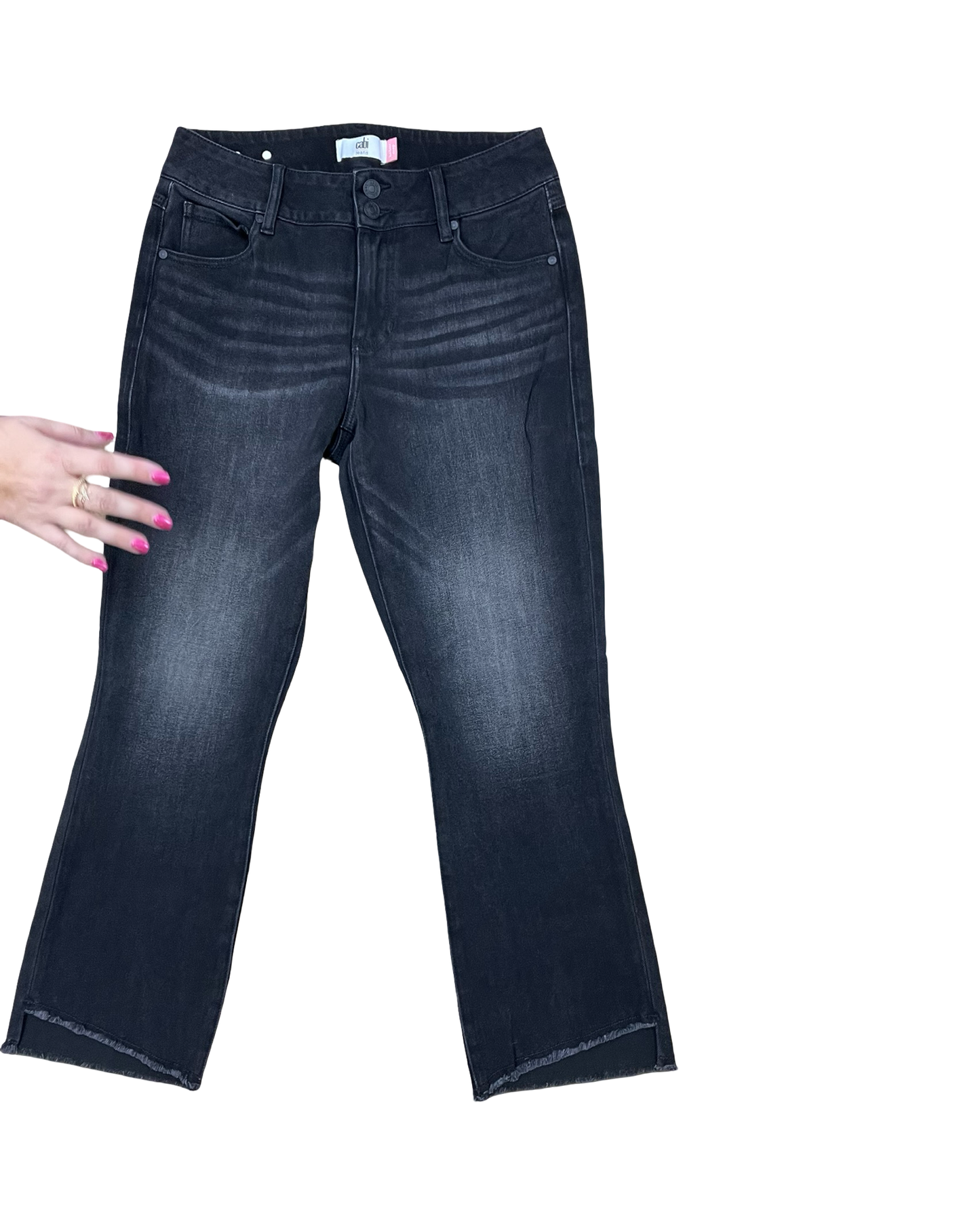 Jeans Cropped By Cabi In Black Denim, Size:6