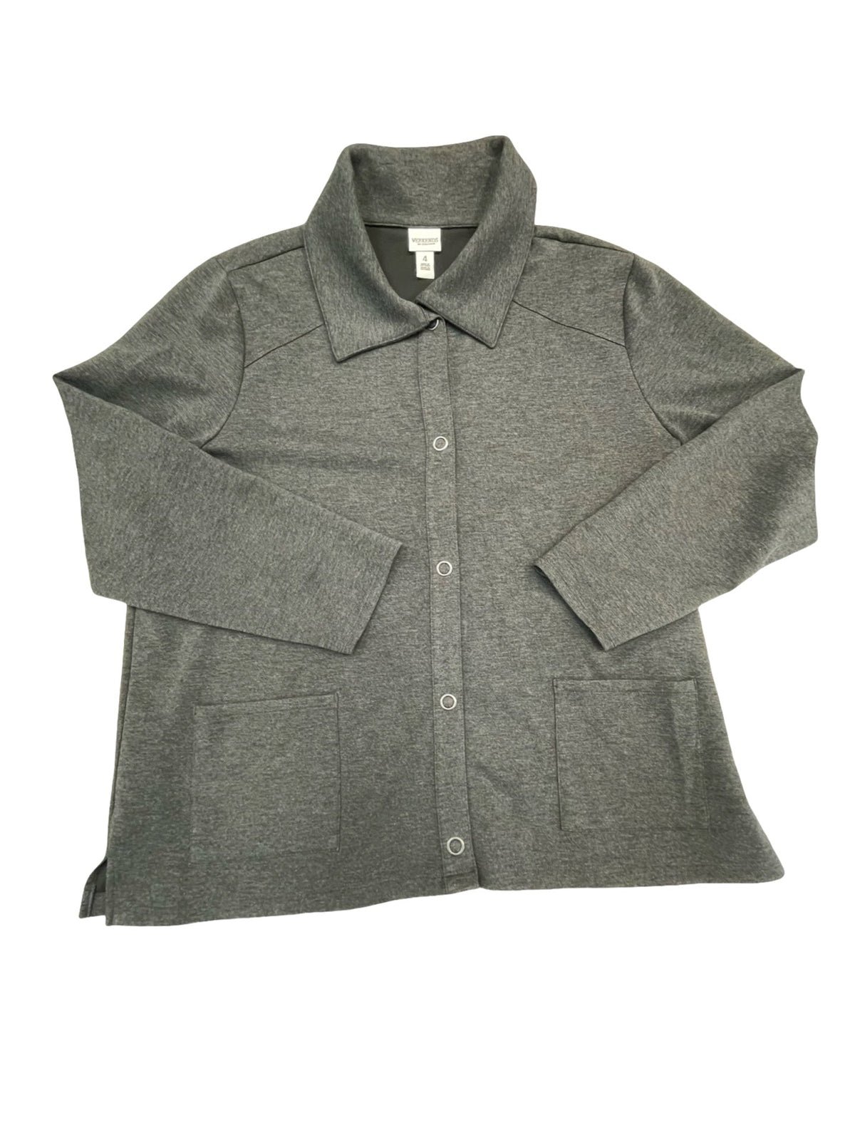 Blazer By Chicos In Grey, Size:1X