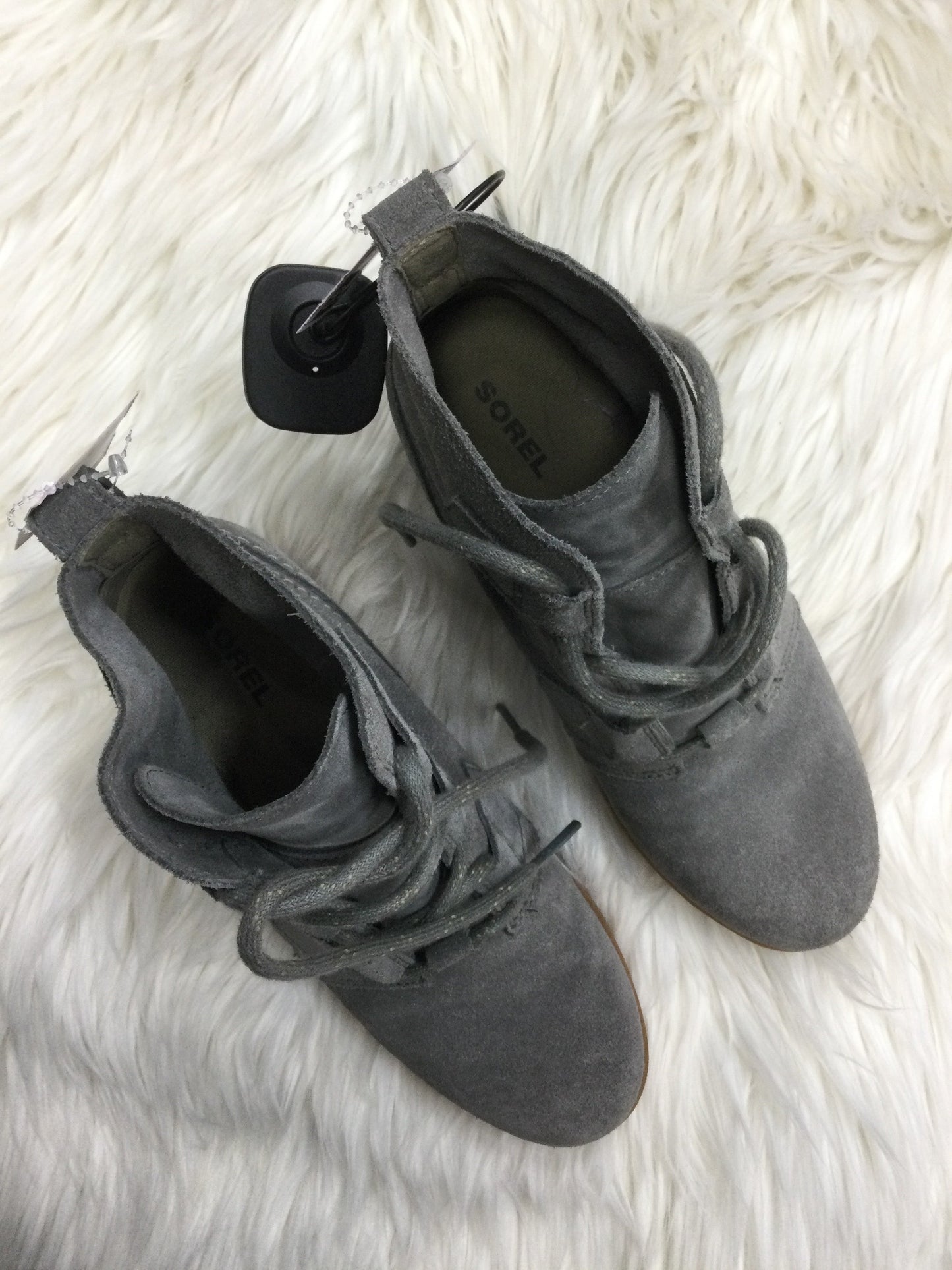 Boots Ankle Heels By Sorel In Grey, Size:7