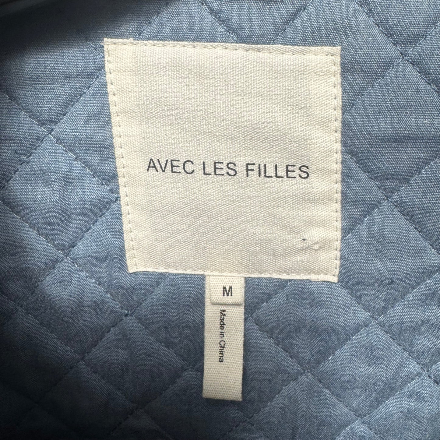 The Maura Bow-Tie Denim Jacket By Avec Les Filles In Blue Denim, Size: M
