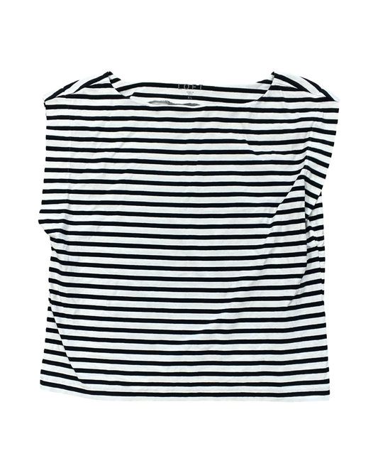 Top Sleeveless By Loft In Blue & White, Size:Xl