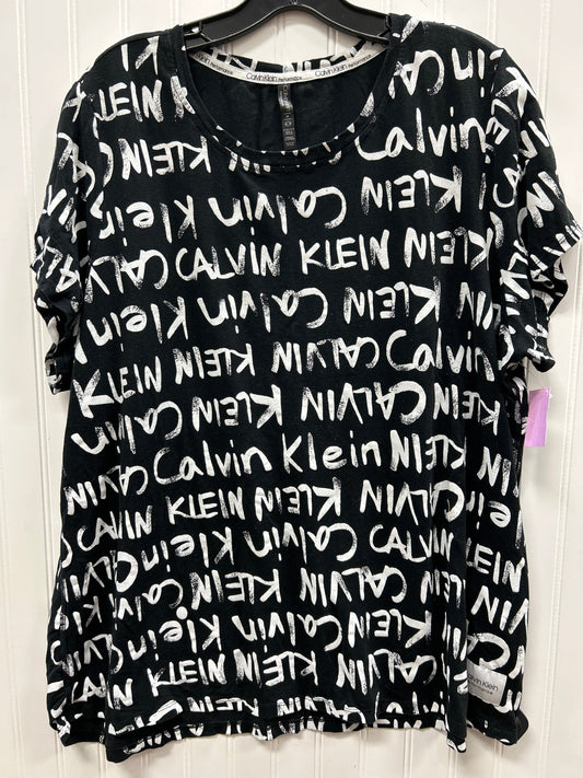 Top Ss By Calvin Klein In Black, Size:2X