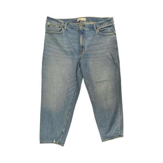 Jeans Straight By Abercrombie And Fitch In Blue Denim, Size:18