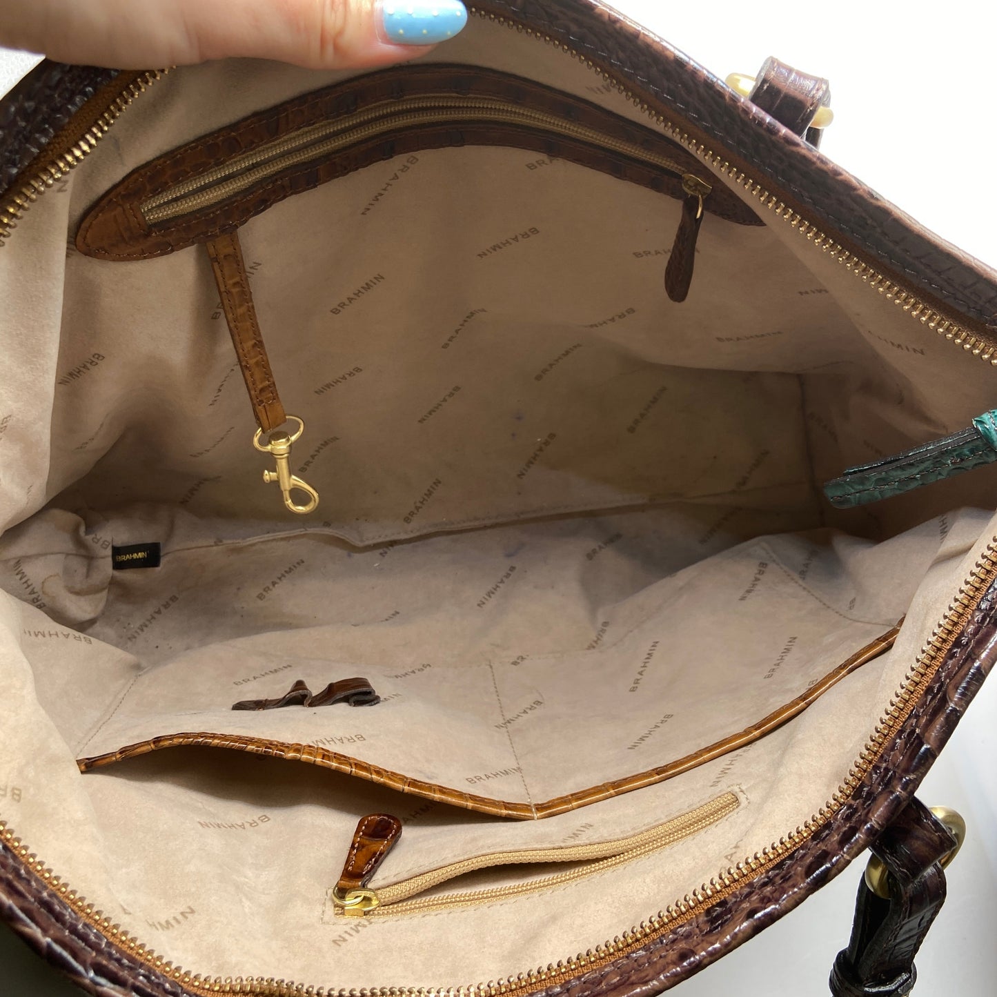 Handbag Designer By Brahmin, Size: Large
