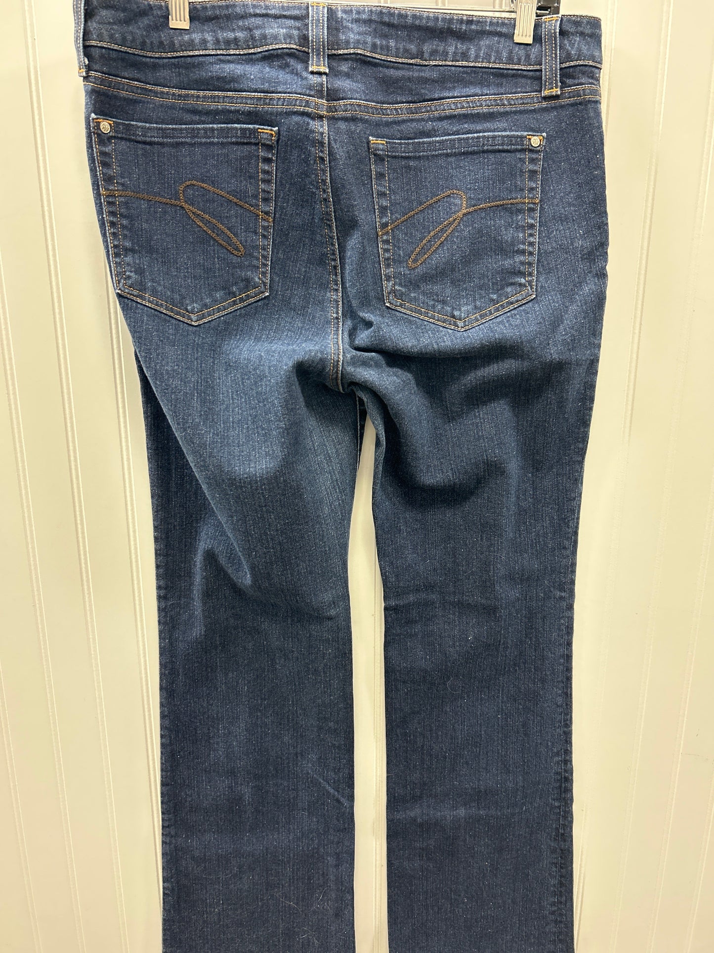 Jeans Straight By Miracle In Blue Denim, Size:14
