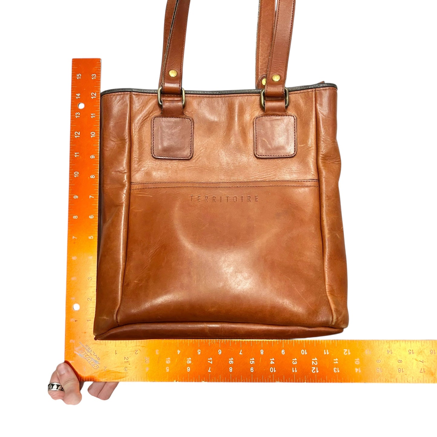 Handbag Leather By Territorie, Size: Large