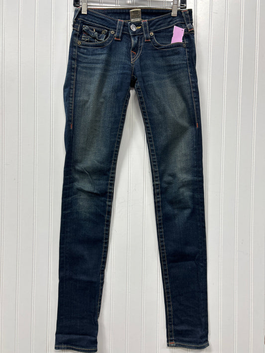 Jeans Skinny By True Religion In Blue Denim, Size:2