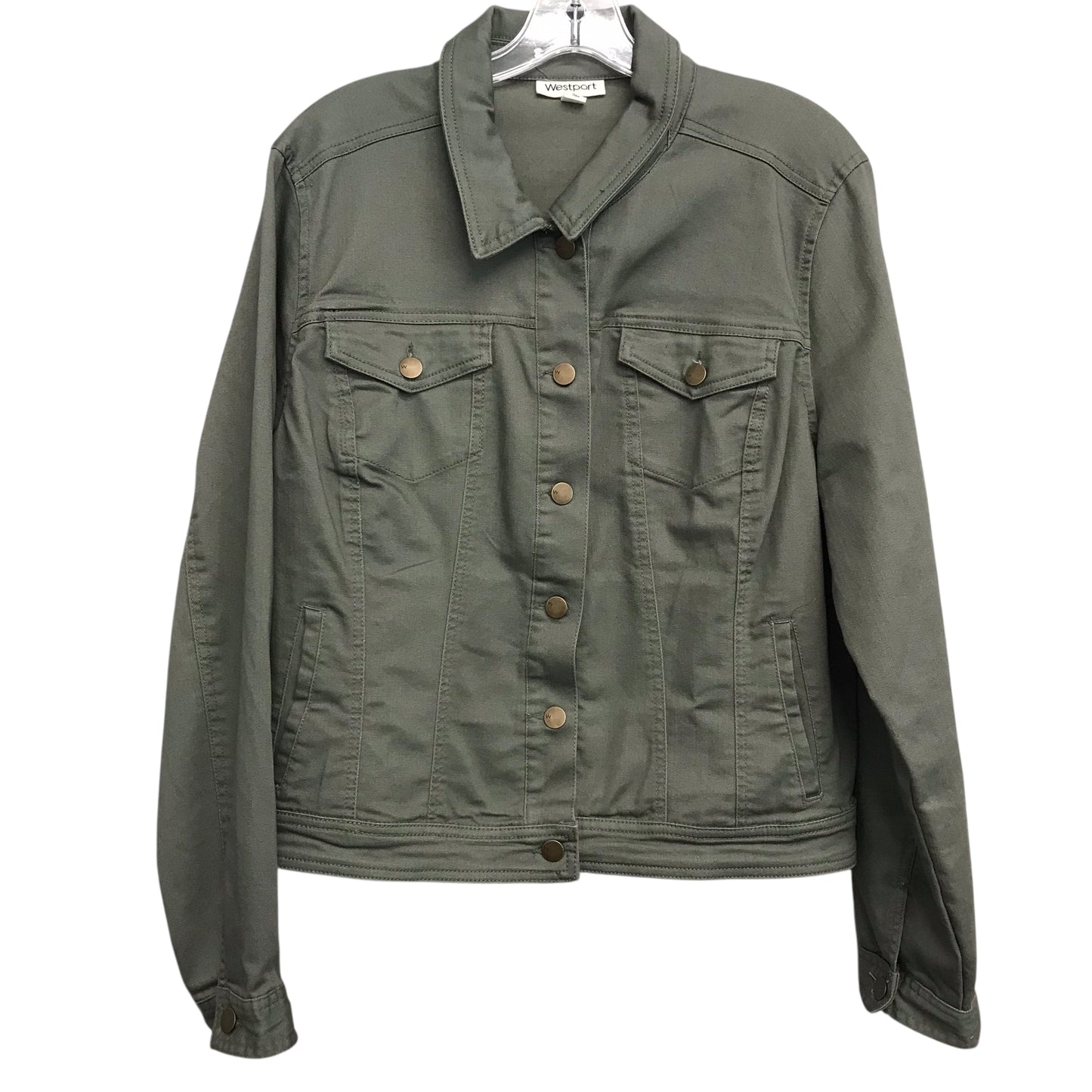 Jacket Denim By Westport In Green Denim, Size:Xl