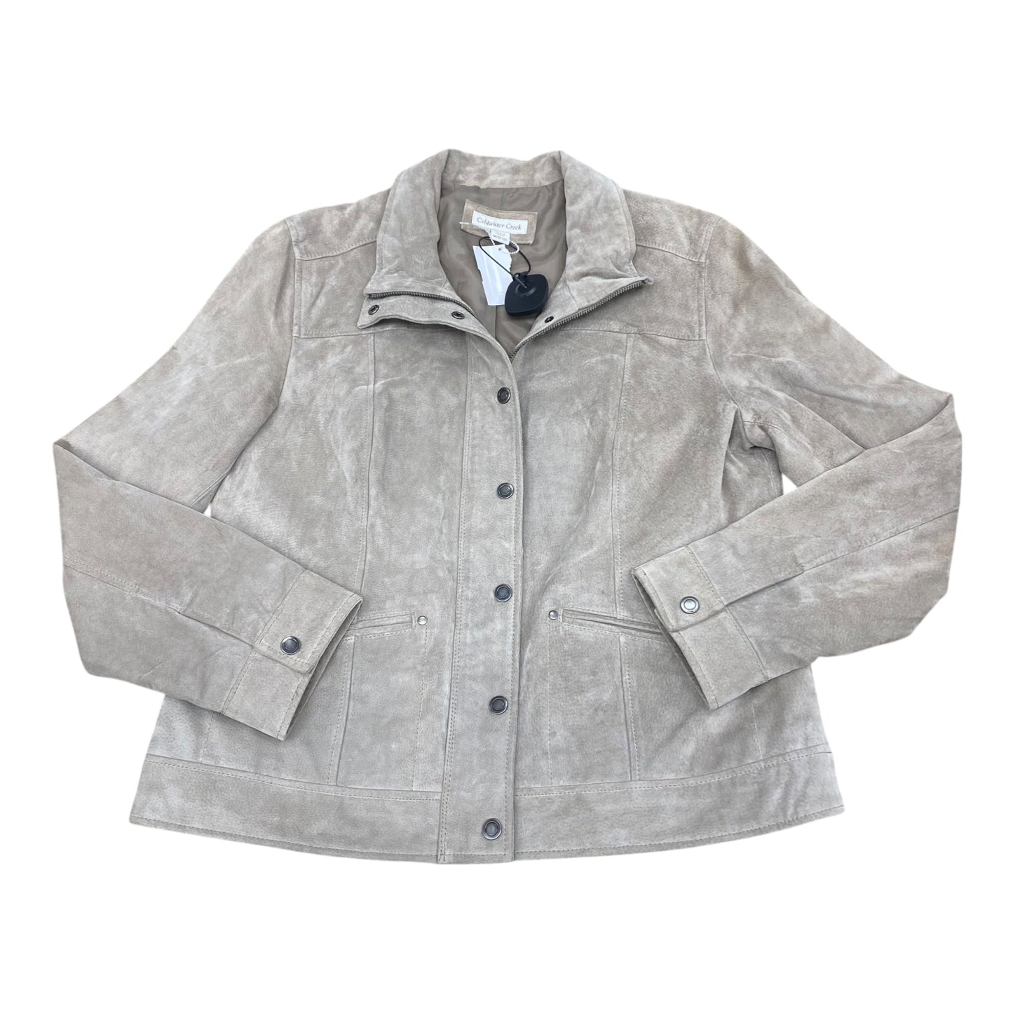Jacket Leather By Coldwater Creek In Beige, Size:M