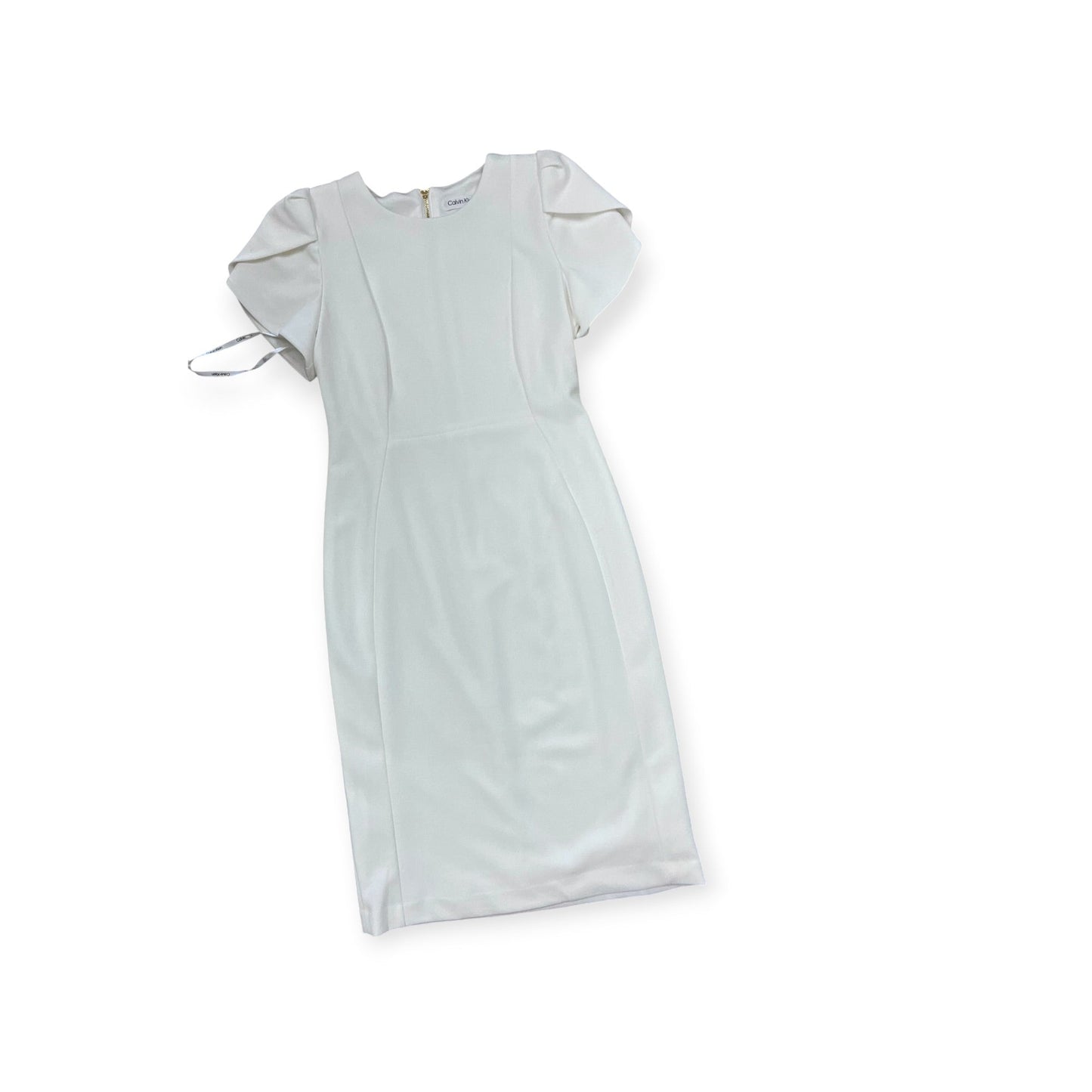 Dress Work By Calvin Klein In White, Size:S