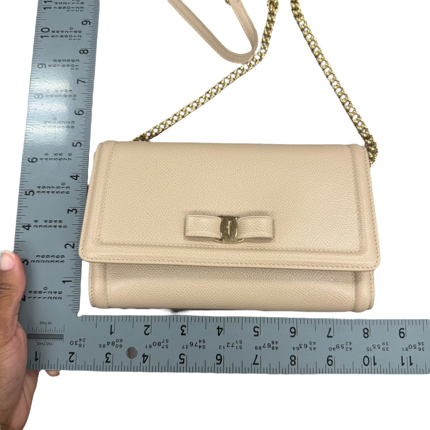 Clutch Luxury Designer By Ferragamo, Size: Small