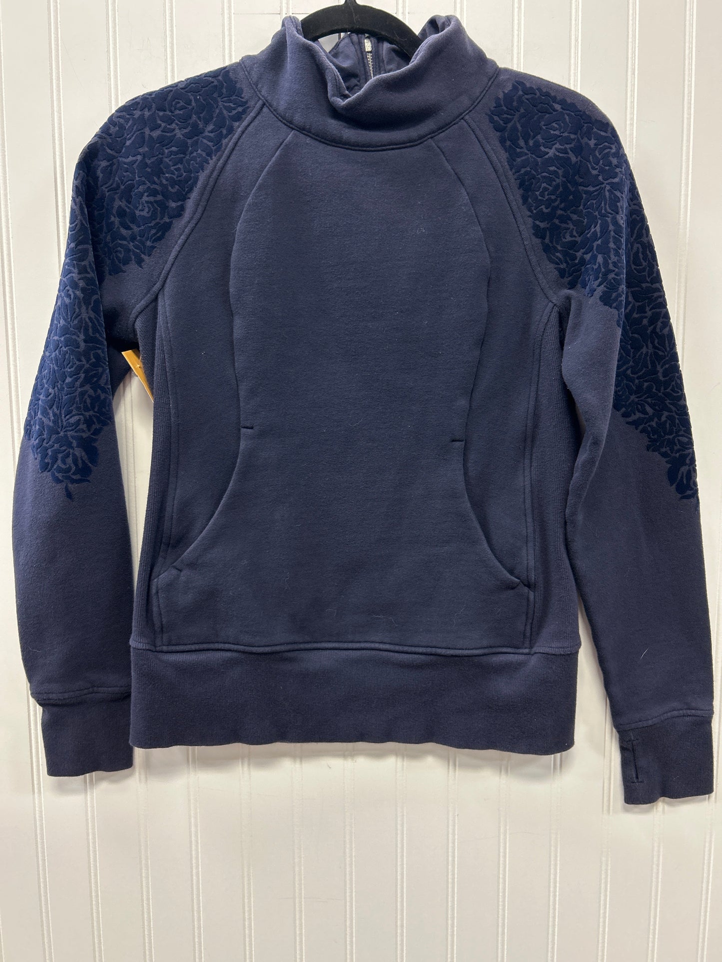 Athletic Top Ls Collar By Lululemon In Navy, Size:6