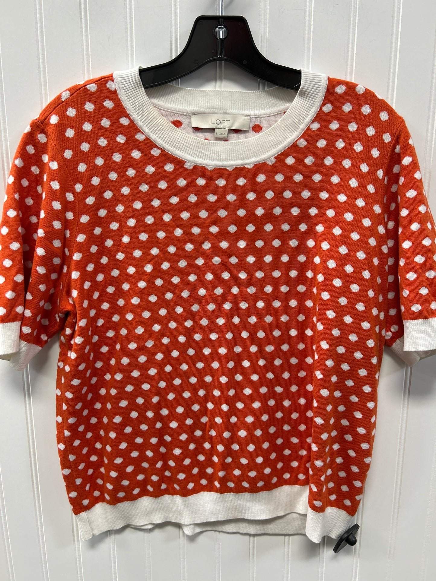 Top Ss By Loft In Orange & White, Size:L