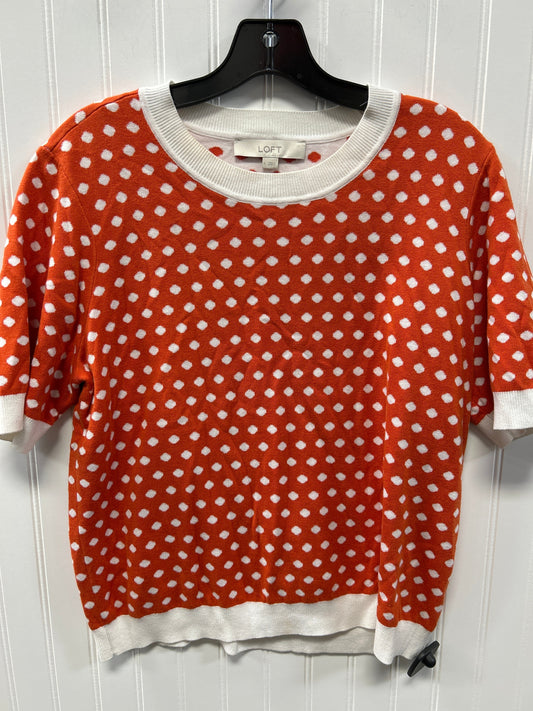 Top Ss By Loft In Orange & White, Size:L