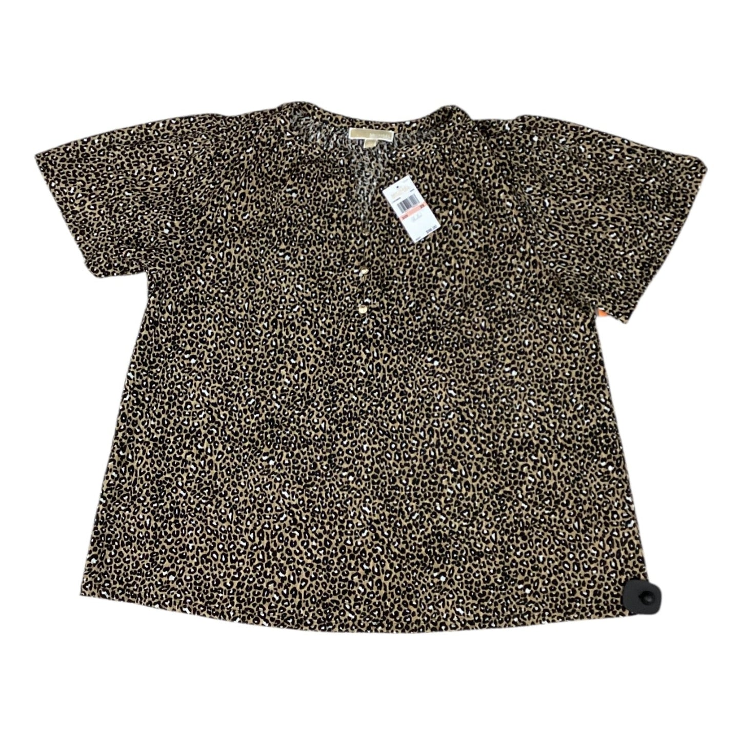 Blouse Ss By Michael By Michael Kors In Animal Print, Size:2X