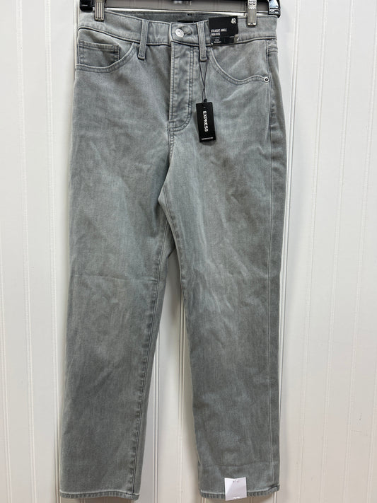 Jeans Straight By Express In Grey Denim, Size:4 NWT