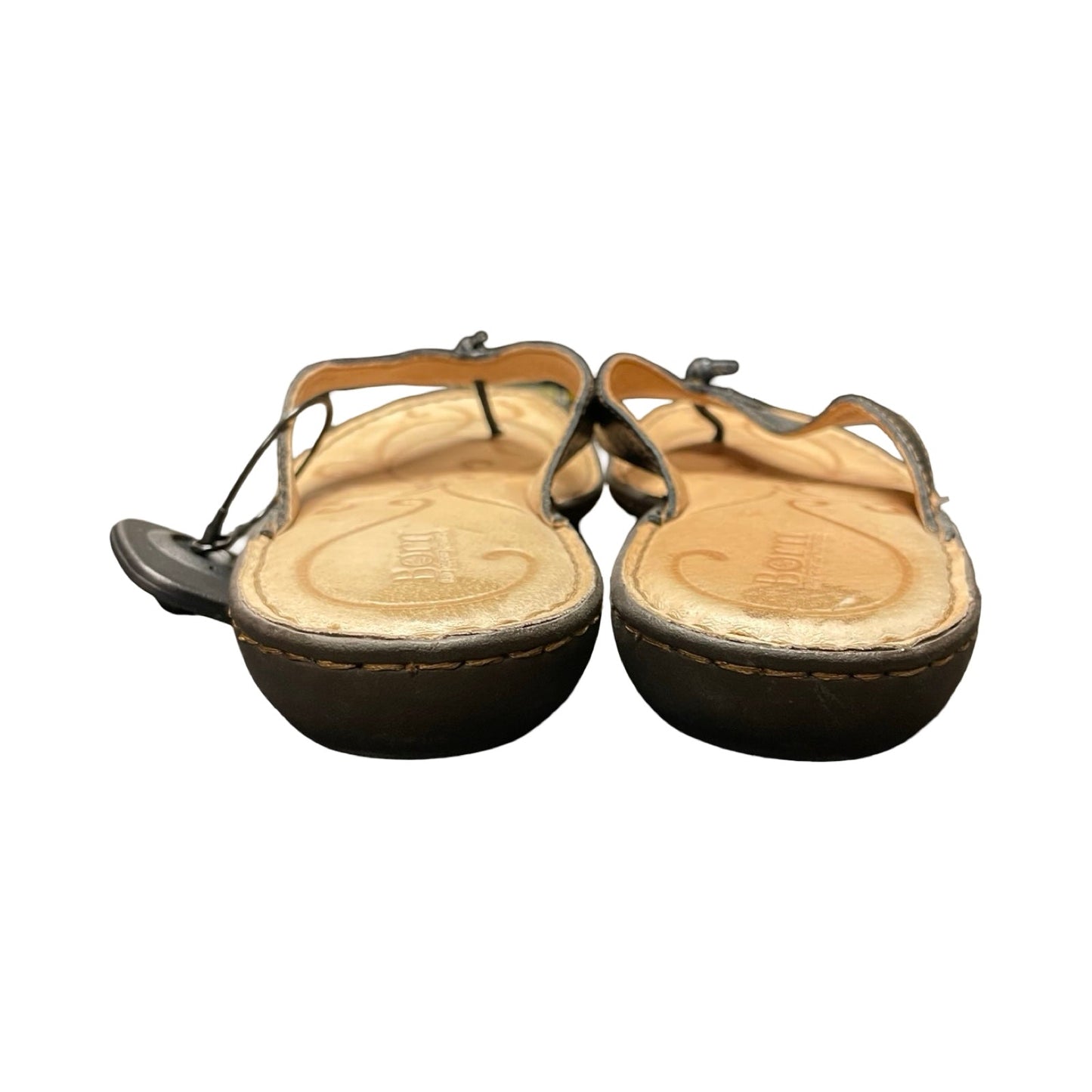 Sandals Flip Flops By Born In Black & Tan, Size:9