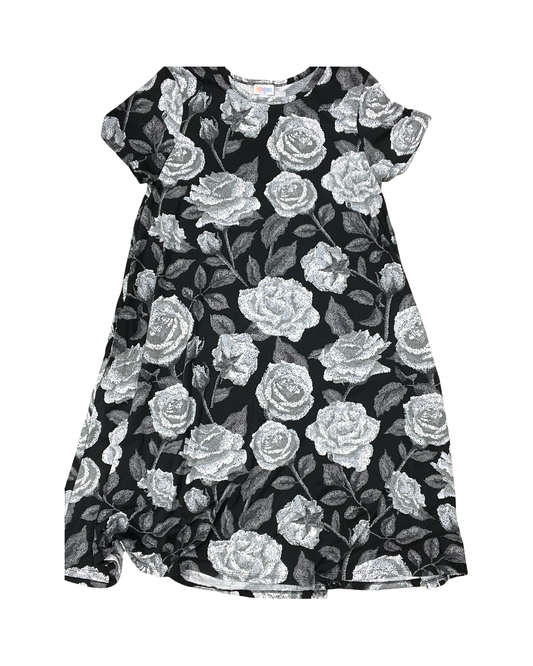 Dress Casual Midi By Lularoe In Black & Grey, Size:L