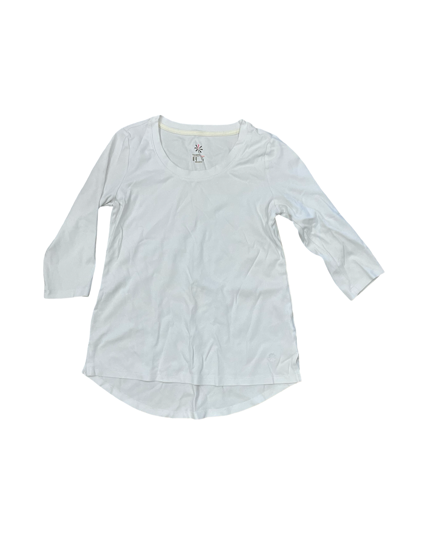 Top 3/4 Sleeve Basic By Isaac Mizrahi In White, Size:Xs