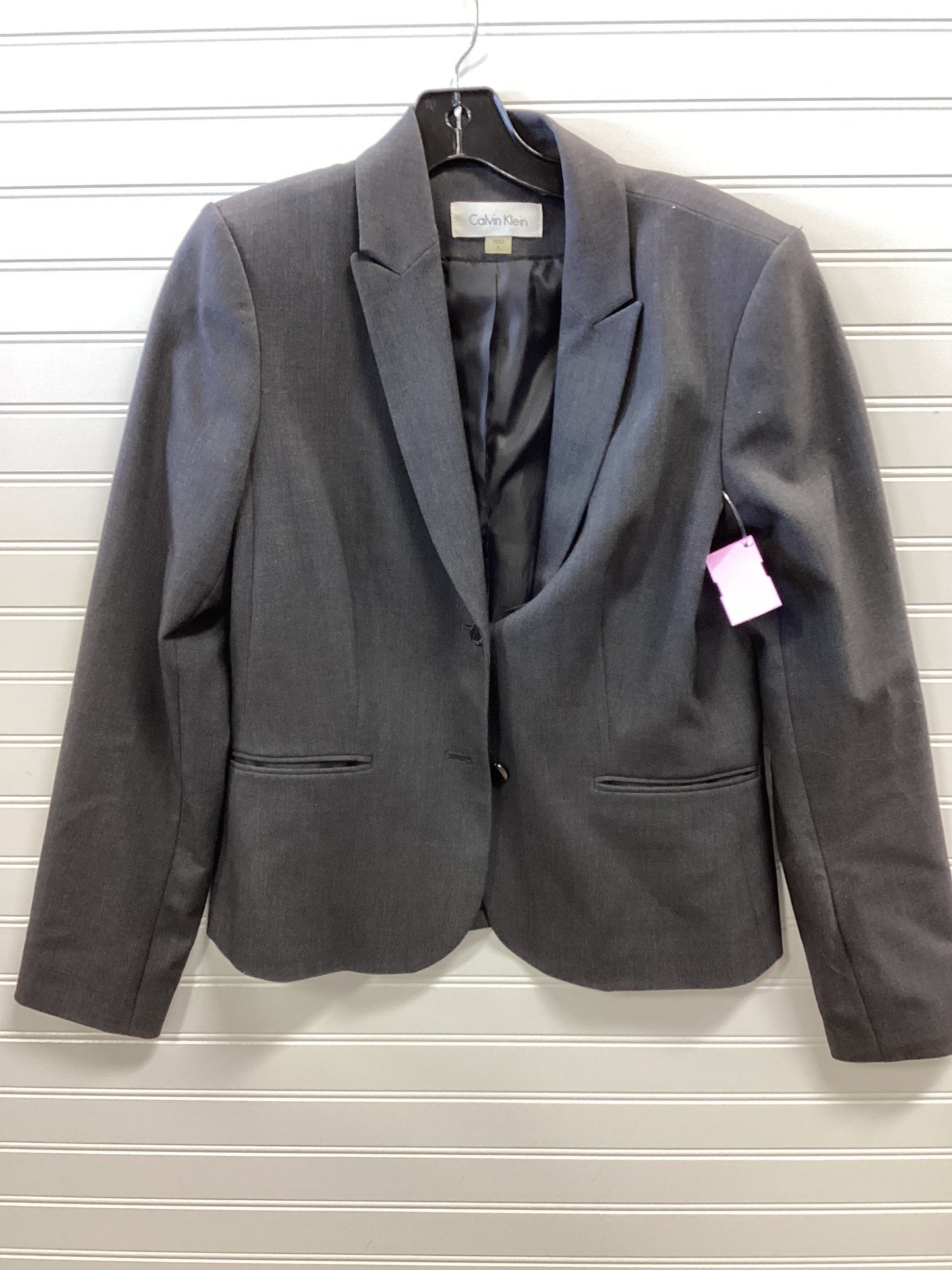 Blazer By Calvin Klein In Grey, Size:8