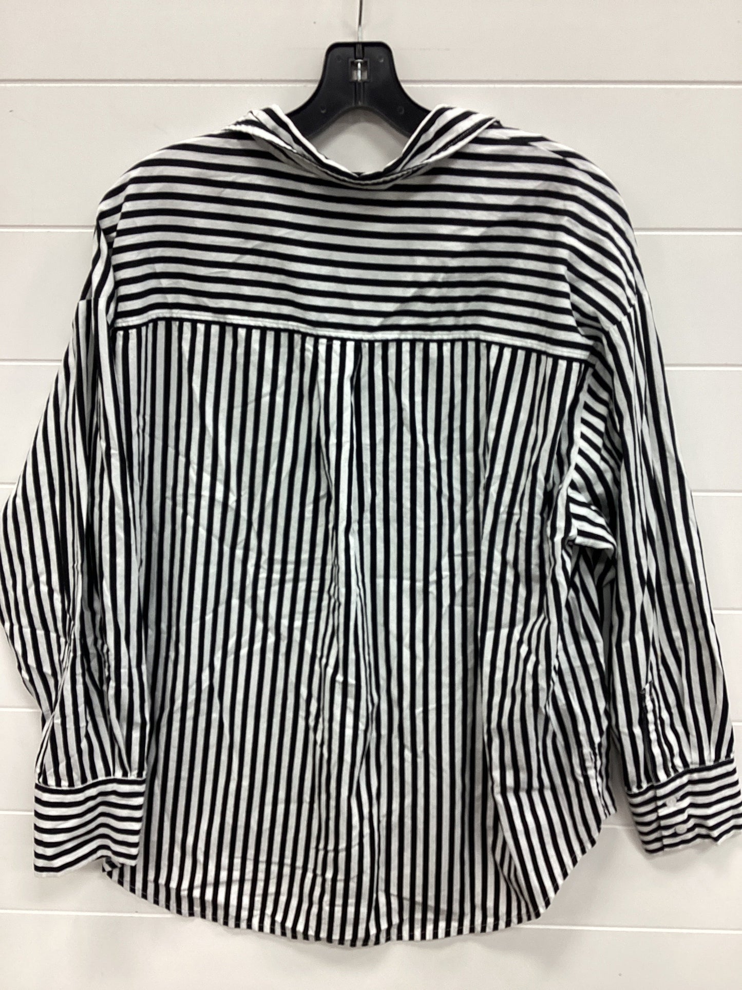 Blouse Ls By Nine West In Black & White, Size:L