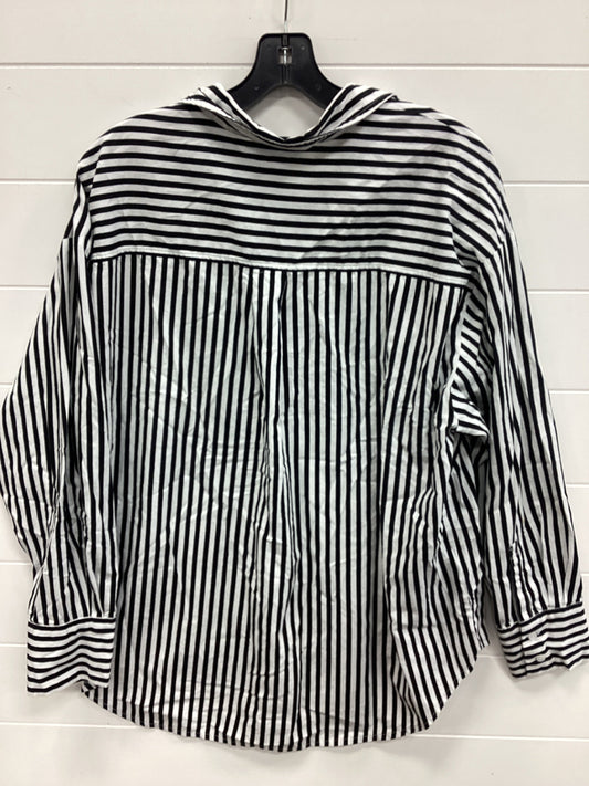 Blouse Ls By Nine West In Black & White, Size:L
