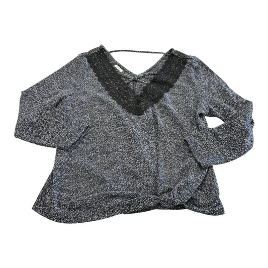 Top Ls By Maurices In Black & Grey, Size:2X