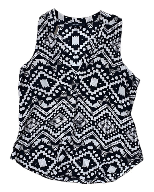 Top Sleeveless By Olivaceous In Black & Tan, Size:L