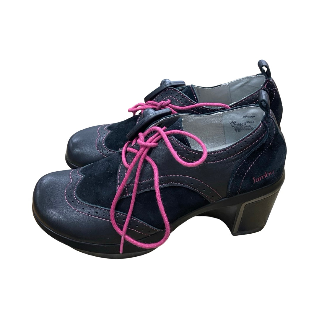 Shoes Heels Wedge By Jambu In Black & Pink, Size:8