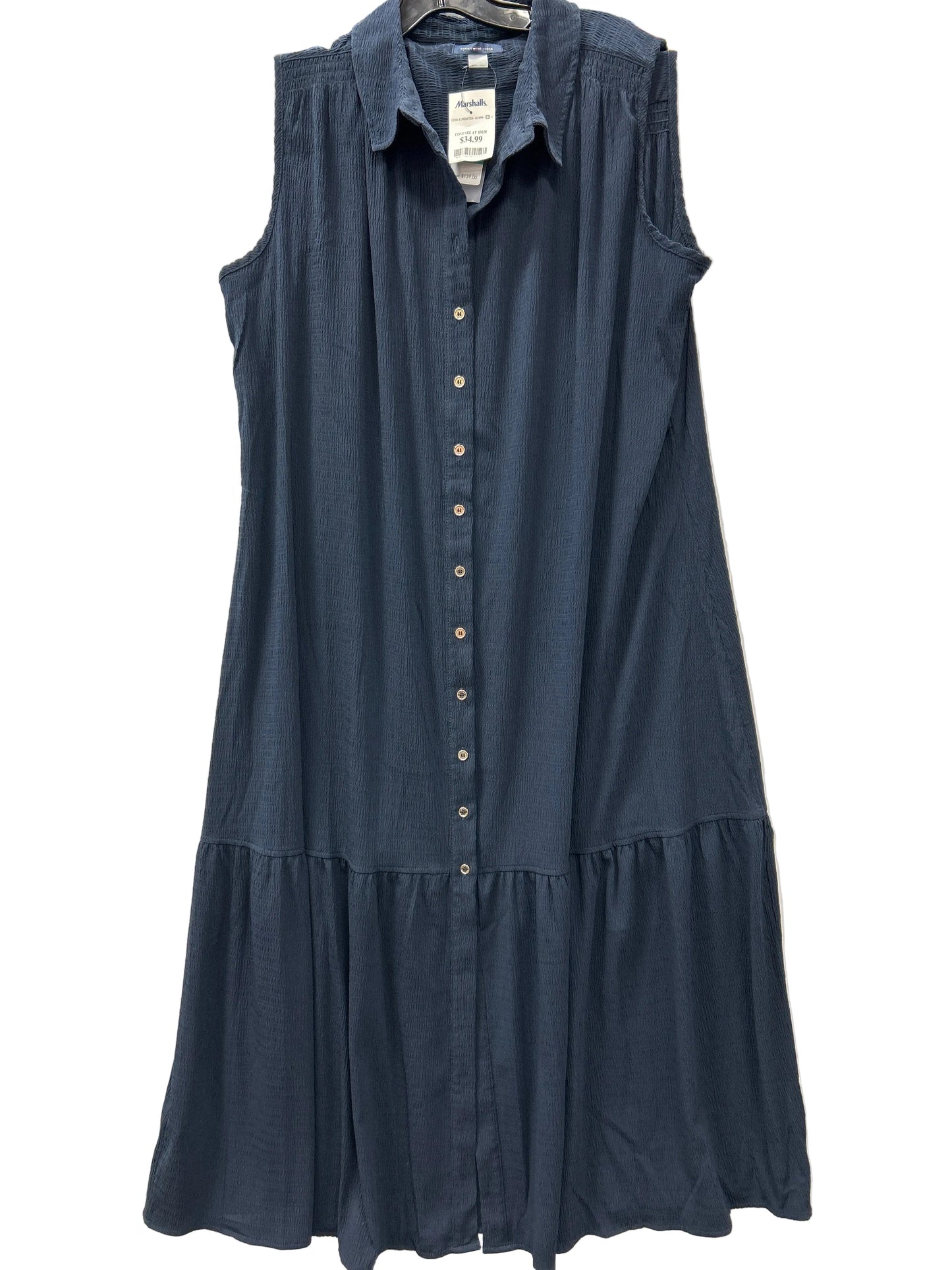 Dress Casual Maxi By Tommy Hilfiger In Navy, Size:Xl