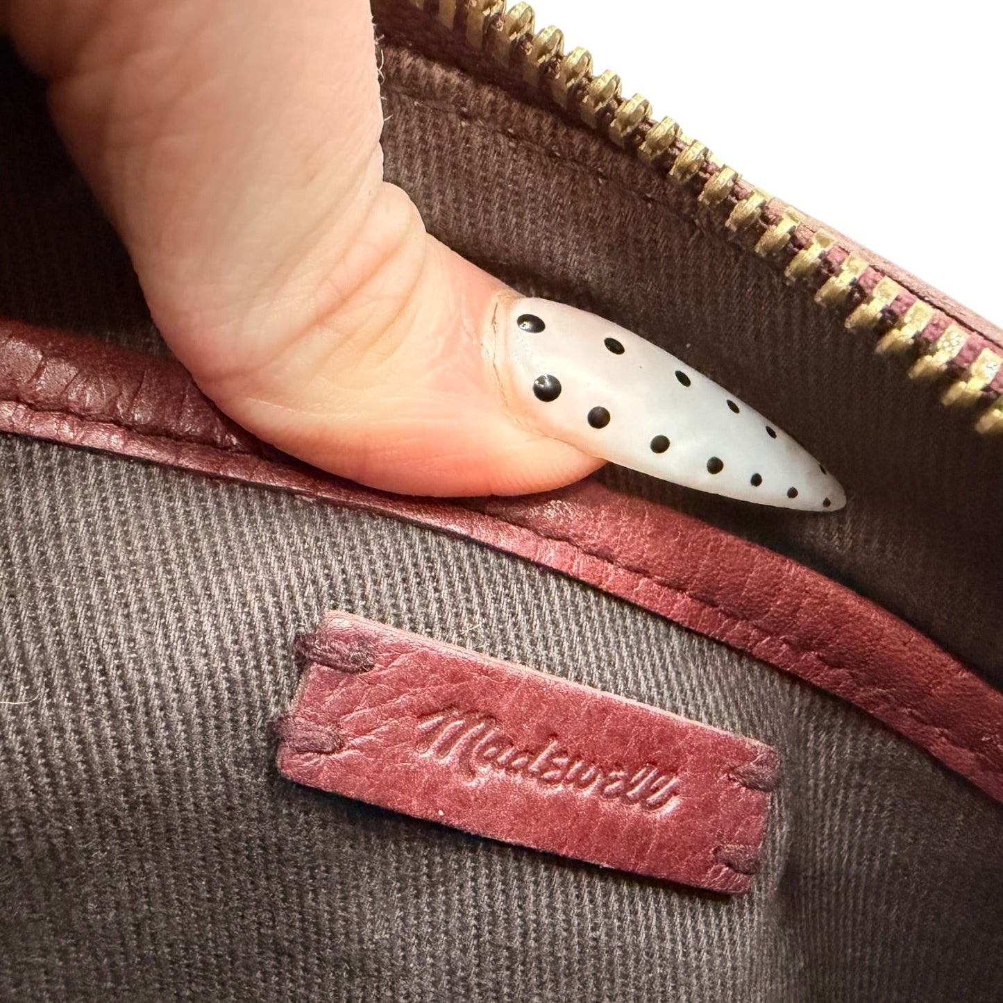 Diaper Bag Leather By Madewell In Maroon, Size:Small