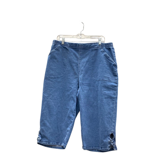 Pants Cropped By Croft And Barrow In Blue Denim, Size:20