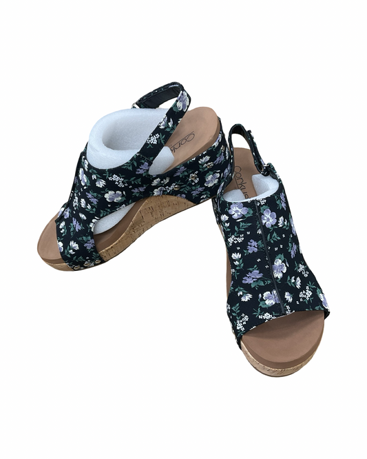 Shoes Heels Wedge By Corkys In Floral Print, Size:9