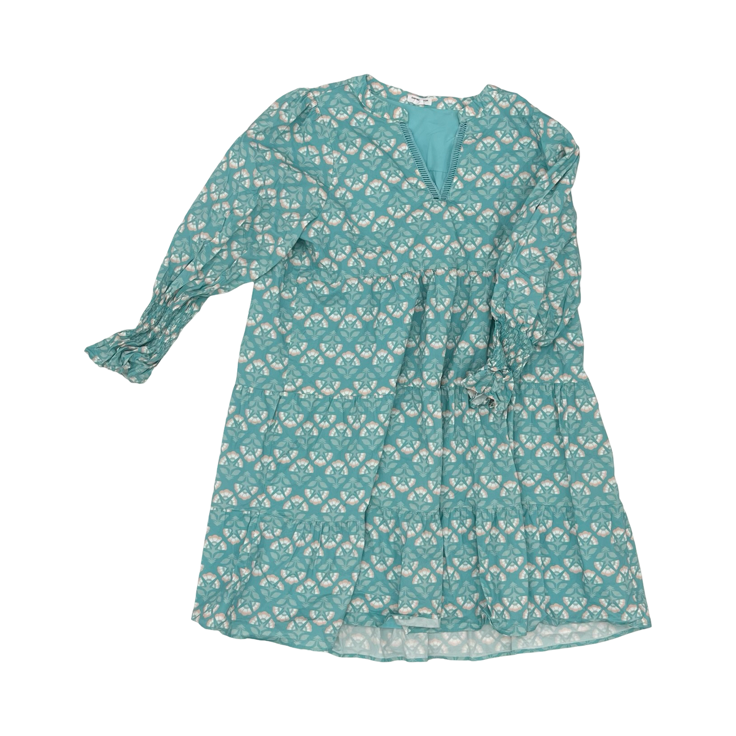 Dress Casual Short By Chicsoul In Blue & Orange, Size:2X