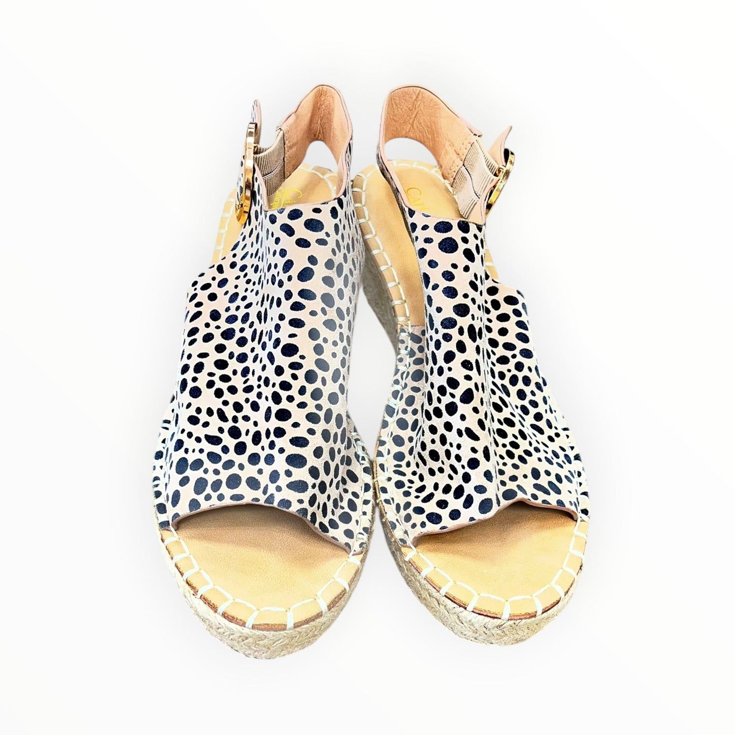 Sandals Heels Wedge By Catherine Malandrino In Tan, Size:9