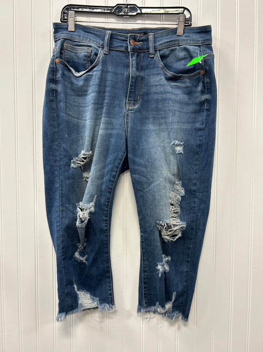 Capris By Judy Blue In Blue Denim, Size:14