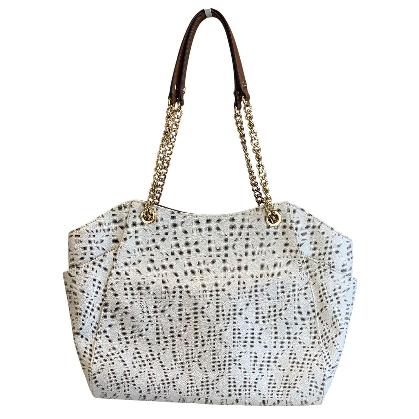 Handbag Designer By Michael Kors In Beige, Size:Large