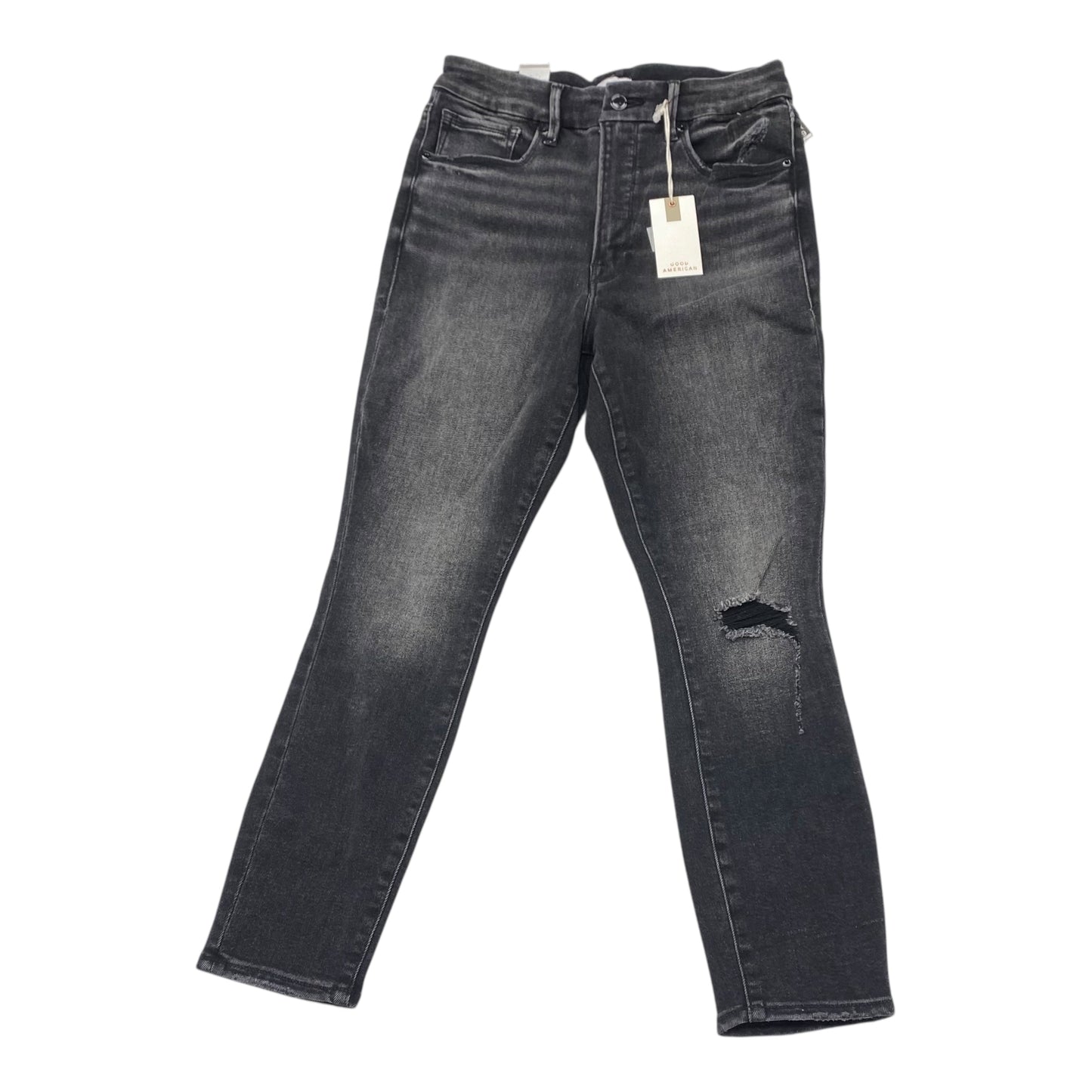 Jeans Straight By Good American In Grey Denim, Size:12