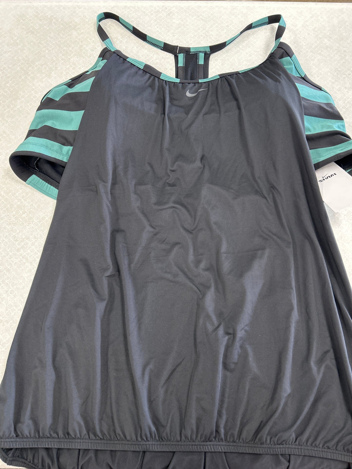Swimsuit Top By Nike In Black & Green, Size:3X
